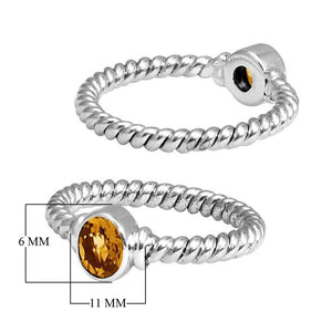 Wholesale sterling silver Citrine Quartz rope band ring handcrafted in Bali.