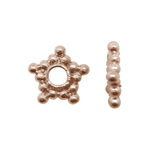 Bali dot spacer component in rose gold overlay over copper handcrafted in India for wholesale jewelry manufacturing