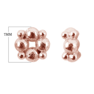 Bali bubble spacer beads in rose gold overlay over copper handcrafted in India for wholesale jewelry manufacturing