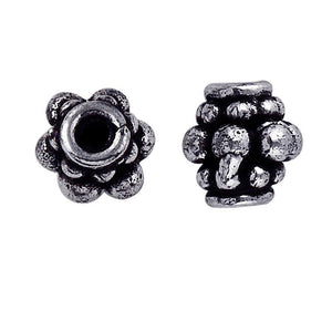 Silver Overlay Over Copper clustered round jewelry component with oxidized finish handcrafted in India