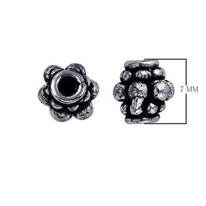 Silver Overlay Over Copper clustered round jewelry component with oxidized finish handcrafted in India