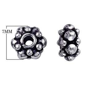 Silver Overlay Over Copper rounded clustered jewelry component with oxidized finish handcrafted in India
