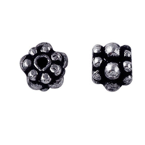 Silver Overlay Over Copper floral cluster spacer with oxidized finish handcrafted in India