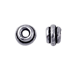 Silver Overlay Over Copper grooved disc spacer with oxidized finish handcrafted in India