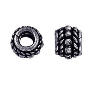 Silver Overlay Over Copper braided rope spacer with oxidized finish handcrafted in India