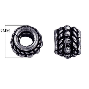Silver Overlay Over Copper braided rope spacer with oxidized finish handcrafted in India