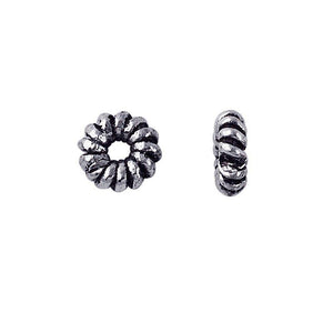 Silver Overlay Over Copper twisted ring spacer with oxidized finish handcrafted in India
