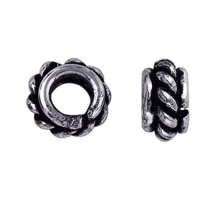 Silver Overlay Over Copper rope edge spacer with oxidized finish handcrafted in India