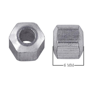 Handcrafted silver overlay copper spacer with threaded interior, industrial precision component from India