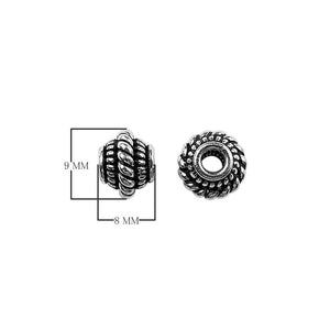 Handcrafted spacer beads made with Silver Overlay Over Copper, decorative metal spacers from India for jewelry making.