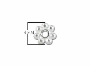 SSS-101-4MM Sterling Silver Daisy Bead Spacer Beads Bali Designs Inc