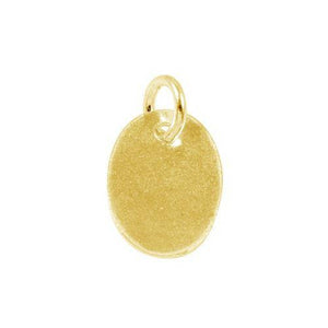 18K Gold Overlay Oval Charm Connector with polished finish, handcrafted in India