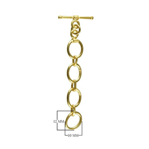 18K Gold Overlay Multi-Link Toggle Clasp with polished golden finish, handcrafted in India