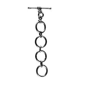 Wholesale Black Rhodium Overlay Toggle Clasp with interlinked rings, handcrafted in India.
