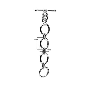 Wholesale Black Rhodium Overlay multi-ring toggle clasp with straight bar, handcrafted in India.
