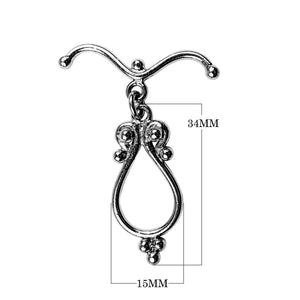 Wholesale Black Rhodium Overlay ornate infinity toggle clasp with ball detailing and curved bar, handcrafted in India.