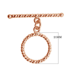 Wholesale Rose Gold Overlay Toggle Clasp handcrafted in India with twisted rope design