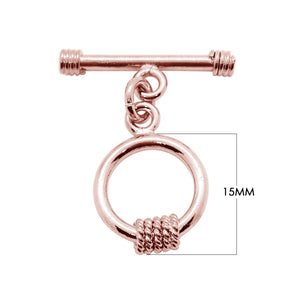 Wholesale Rose Gold Overlay Toggle Clasp handcrafted in India with rope accent design