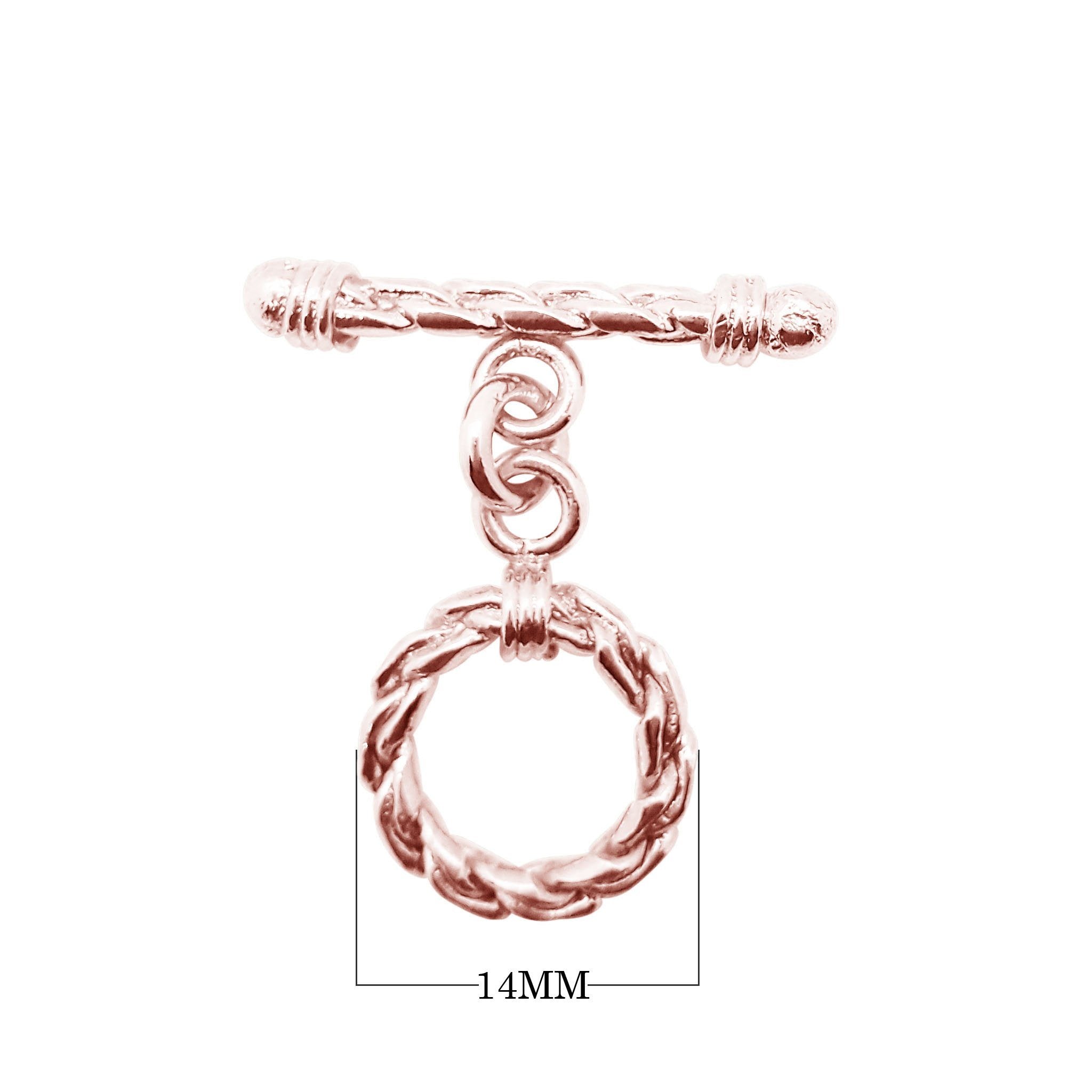 Wholesale Rose Gold Overlay Toggle Clasp handcrafted in India with braided rope design