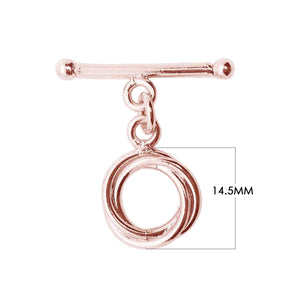 Wholesale Rose Gold Overlay Toggle Clasp handcrafted in India with double-ring loop design