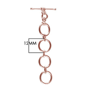 Wholesale Rose Gold Overlay Toggle Clasp handcrafted in India with multi-ring chain design