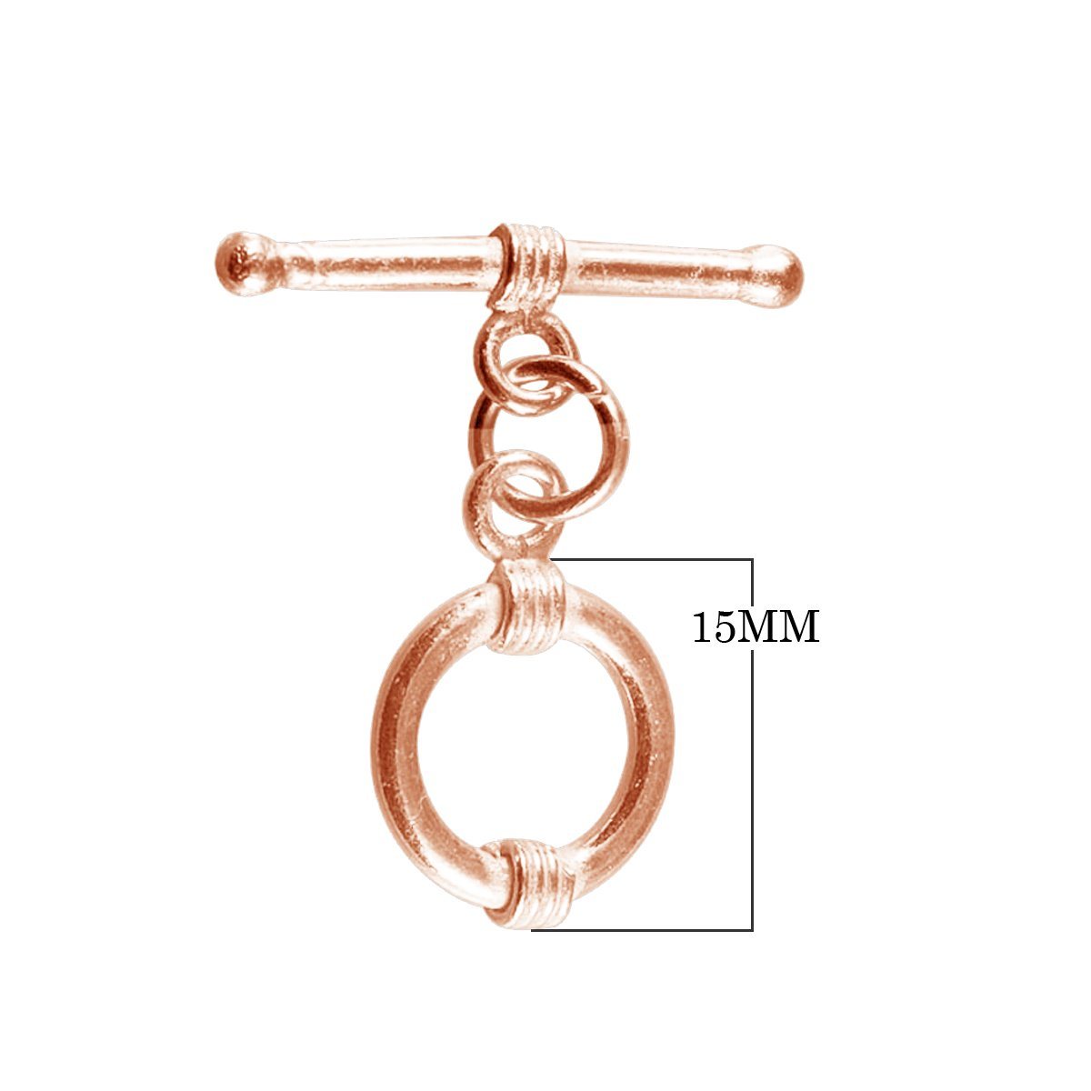 Wholesale Rose Gold Overlay Toggle Clasp handcrafted in India with classic double coil design