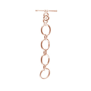 Rose Gold Overlay Toggle Clasp with oval link design for wholesale jewelry making.