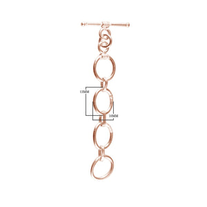 Rose Gold Overlay Toggle Clasp with oval link design for wholesale jewelry making.