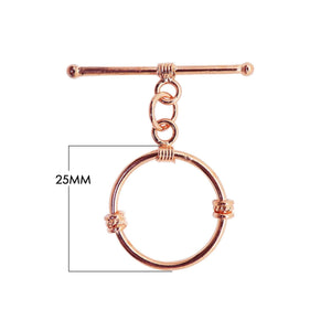 Rose Gold Overlay circular toggle clasp for wholesale jewelry making.