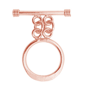 Rose Gold Overlay toggle clasp with circular loop and multiple-ring connector for wholesale jewelry components.