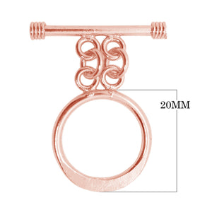 Rose Gold Overlay toggle clasp with circular loop and multiple-ring connector for wholesale jewelry components.