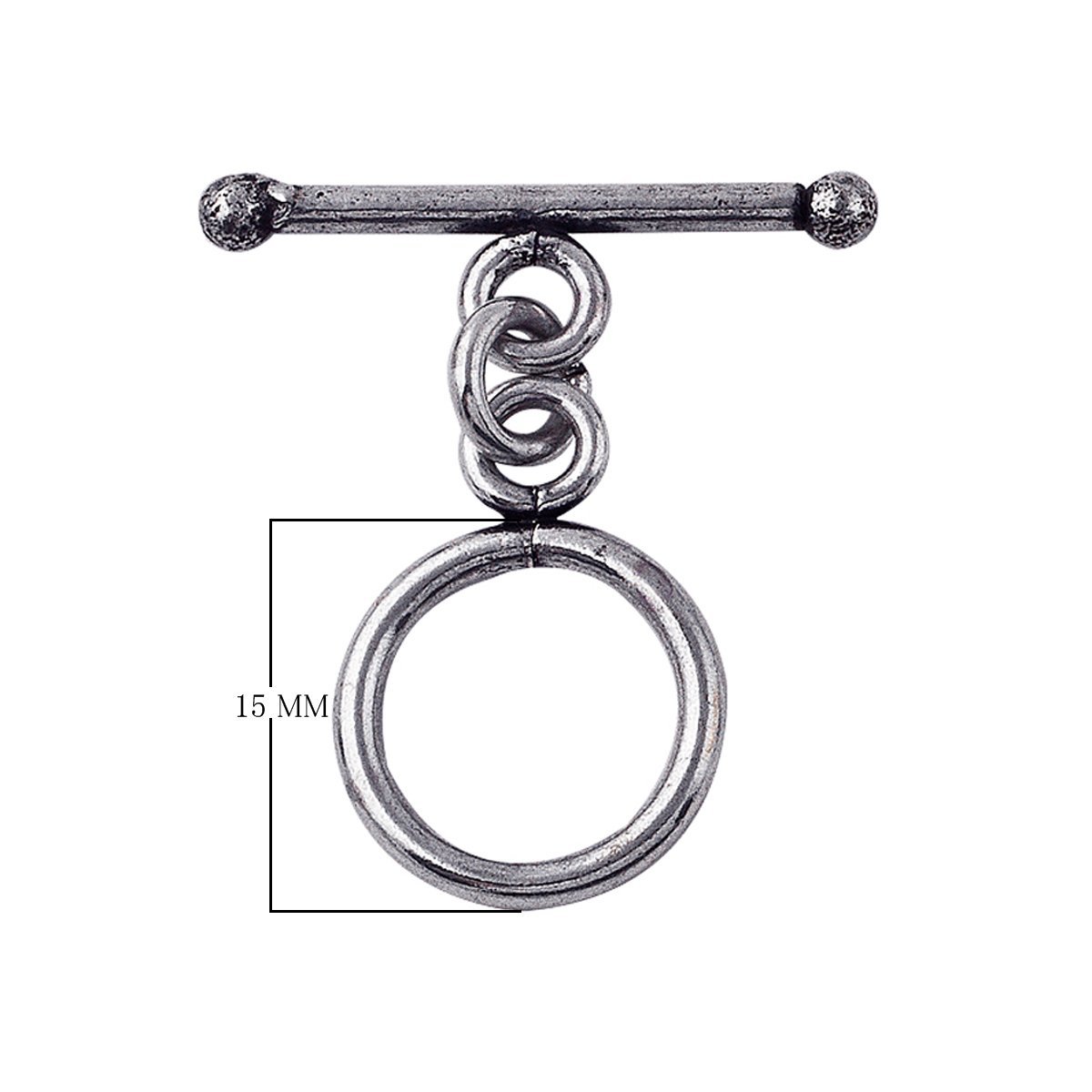 Silver Overlay round toggle clasp in bulk, handcrafted in India – durable bar and loop design for jewelry making supplies.