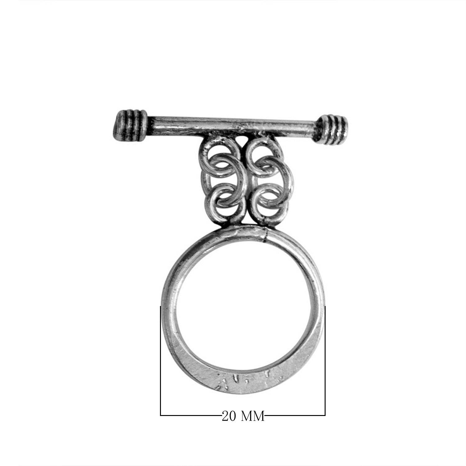 Silver Overlay round toggle clasp with swirl connector design, handcrafted jewelry finding for wholesale buyers, handcrafted in India.