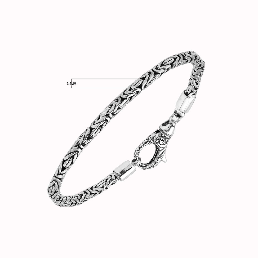 Sterling silver 3.5mm wheat chain bracelet – handcrafted wholesale Bali  jewelry