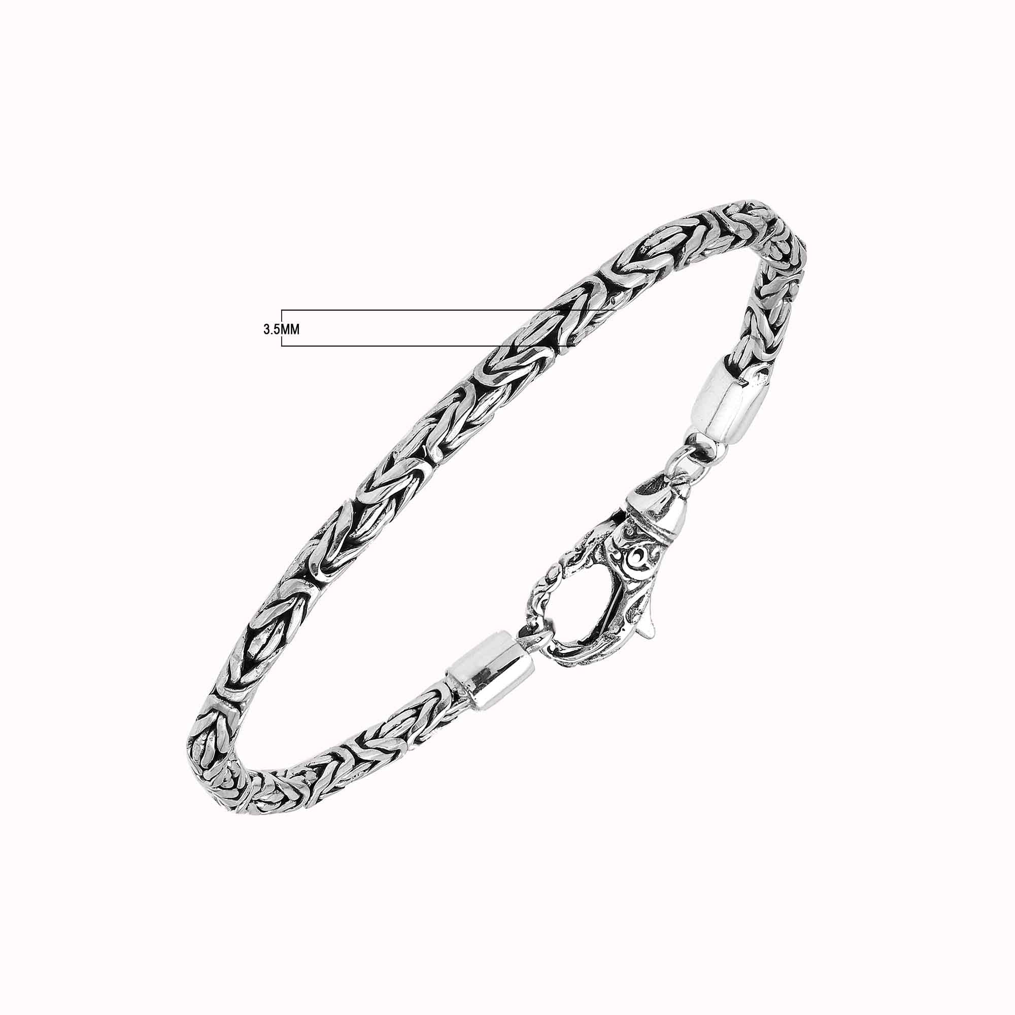 Sterling silver 3.5mm wheat chain bracelet – handcrafted wholesale Bali  jewelry
