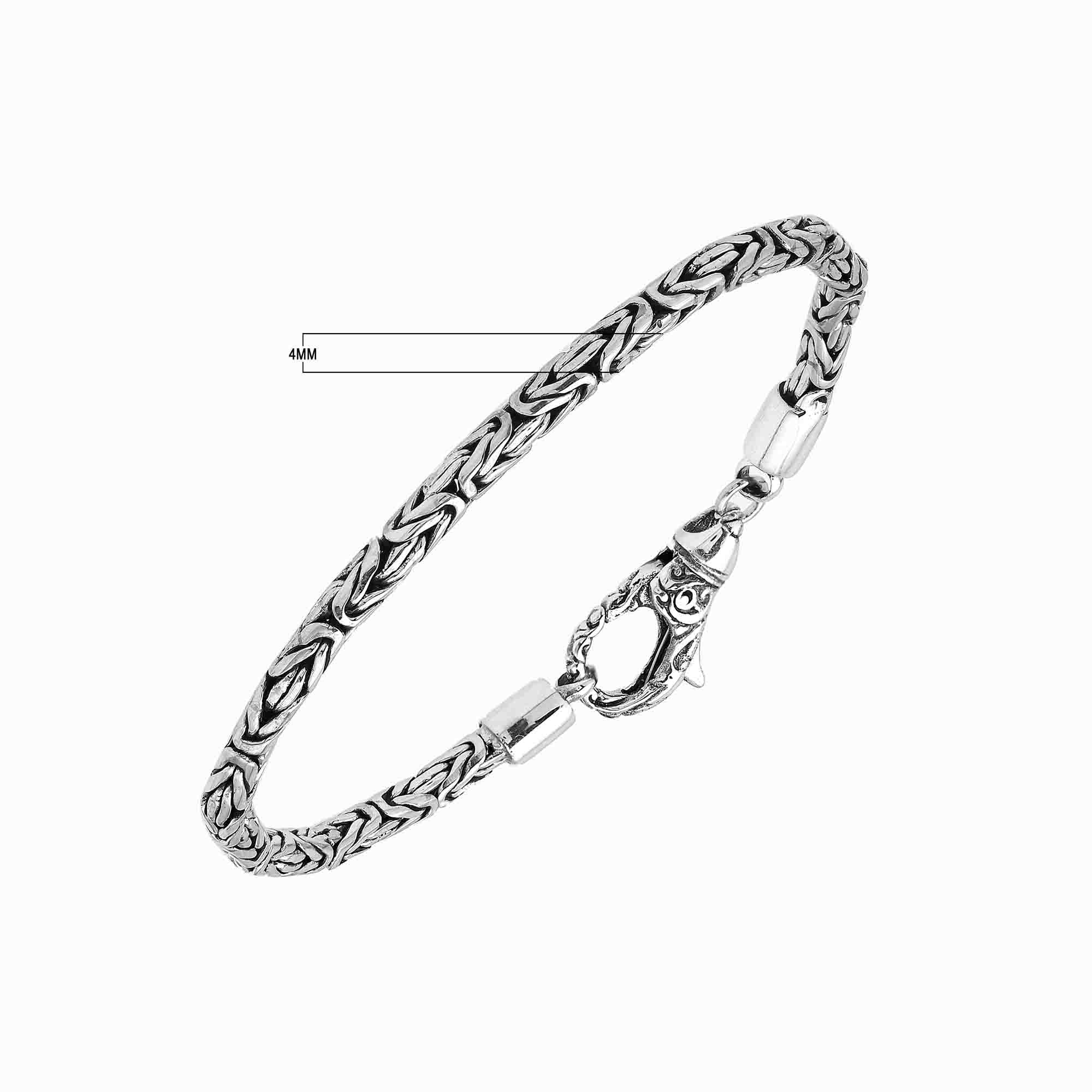 Sterling silver 4mm wheat chain bracelet – handcrafted Bali wholesale jewelry