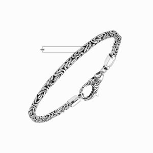 Sterling silver 4mm wheat chain bracelet – handcrafted Bali wholesale jewelry
