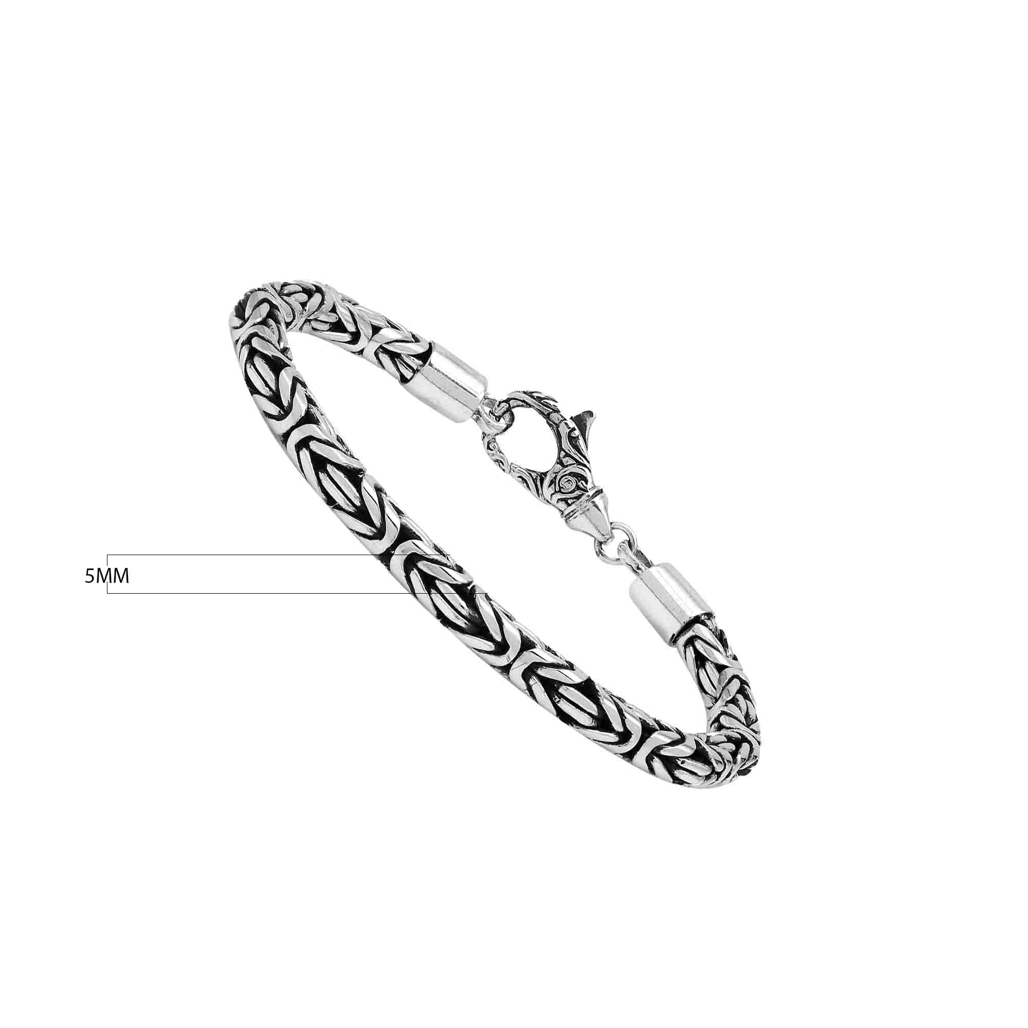 Sterling silver 5mm wheat chain bracelet – handcrafted Bali jewelry