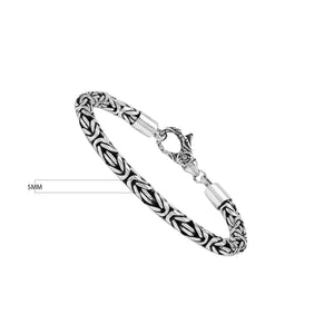 Sterling silver 5mm wheat chain bracelet – handcrafted Bali jewelry