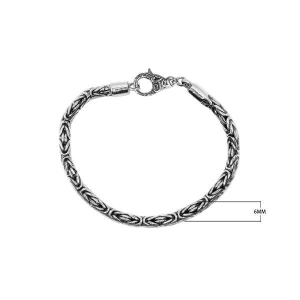 AB-1000-S-6MM Byzantine Style Sterling Silver Bracelet With Lobster Jewelry Bali Designs Inc 7 
