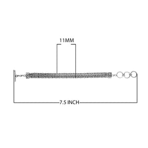 925 sterling silver 3 mm Bali chain bracelet with oxidized finish and toggle clasp.