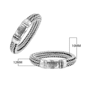 Sterling silver wheat chain bracelet with eagle engraved clasp and oxidized finish