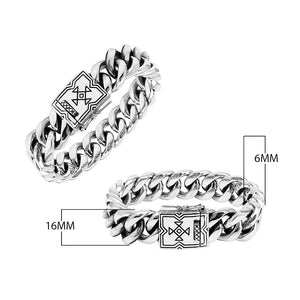 Silver Curb Chain Bracelet With Geometric Box Clasp In 925 Sterling Silver For Wholesale