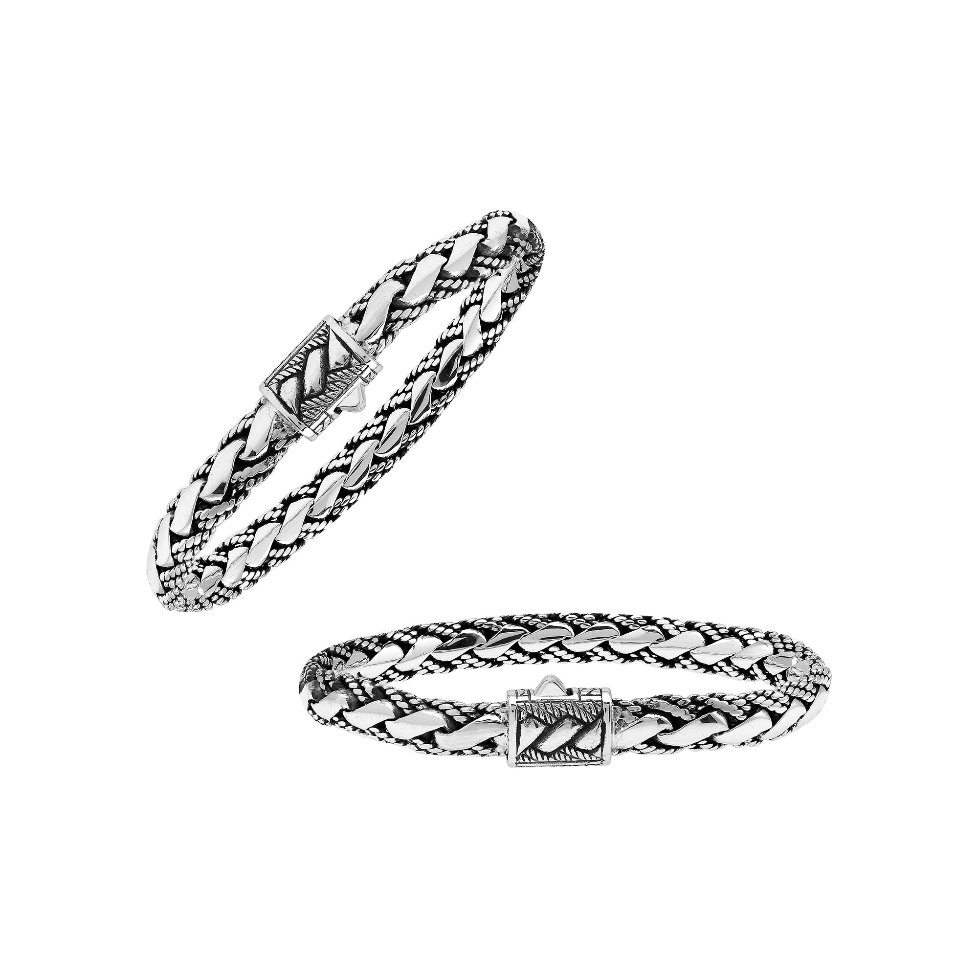Wholesale Sterling Silver Braided Chain Bracelet – Oxidized Bali