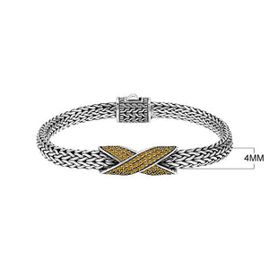 Sterling Silver Citrine Quartz Woven Chain Bracelet – Wholesale Handcrafted Jewelry From Bali