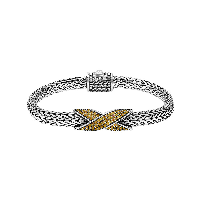 Sterling Silver Citrine Quartz Woven Chain Bracelet – Wholesale Handcrafted Jewelry From Bali