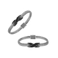 Sterling Silver Black Cubic Zirconia Woven Chain Bracelet – Wholesale Handcrafted Jewelry From Bali