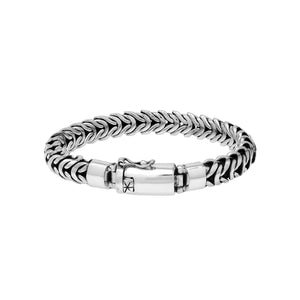 Wholesale sterling silver wheat chain bracelet with secure box clasp, handmade in Bali – bulk artisan men’s and unisex jewelry.