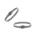 Sterling silver woven chain bracelet with textured clasp, handmade Bali jewelry available for wholesale bulk purchase