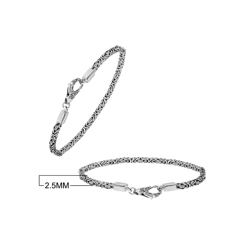 Wholesale sterling silver bracelet with Balinese woven wheat-link chain and lobster clasp handcrafted in Bali.